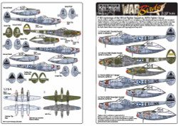 Kits World 172227 Aircraft Decals 1:72 Lockheed P-38J Lightning 44-23511, 42-674