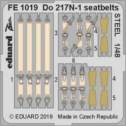 Eduard FE1019 Etched Aircraft Detailling Set 1:48 Dornier Do-217N-1 seatbelts St