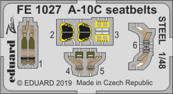 Eduard FE1027 Etched Aircraft Detailling Set 1:48 Fairchild A-10C seatbelts Stee