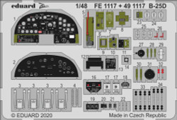 Eduard FE1117 Etched Aircraft Detailling Set 1:48 North-American B-25D Mitchell