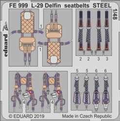Eduard FE999 Etched Aircraft Detailling Set 1:48 Aero L-29 'Delfin' seatbelts St