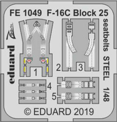 Eduard FE1049 Etched Aircraft Detailling Set 1:48 Lockheed-Martin F-16C Block 25