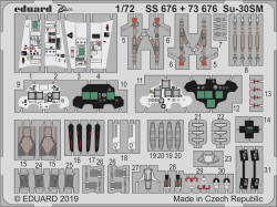 Eduard SS676 Etched Aircraft Detailling Set 1:72 Sukhoi SU-30SM