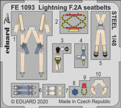 Eduard FE1093 Etched Aircraft Detailling Set 1:48 BAC/EE Lightning F.2A/F.6 seat