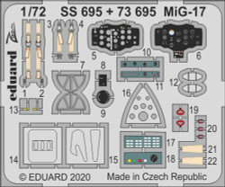 Eduard SS695 Etched Aircraft Detailling Set 1:72 Mikoyan MiG-17F