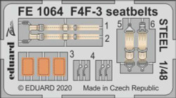 Eduard FE1064 Etched Aircraft Detailling Set 1:48 Grumman F4F-3 Hellcat seatbelt