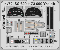 Eduard SS699 Etched Aircraft Detailling Set 1:72 Yakovlev Yak-1b