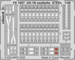 Eduard FE1067 Etched Aircraft Detailling Set 1:48 Bell UH-1N seatbelts Steel