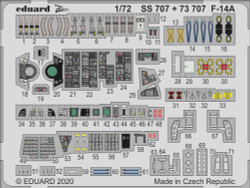 Eduard SS707 Etched Aircraft Detailling Set 1:72 Grumman F-14A Tomcat