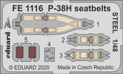 Eduard FE1116 Etched Aircraft Detailling Set 1:48 Lockheed P-38H Lightning seatb