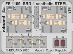 Eduard FE1109 Etched Aircraft Detailling Set 1:48 Douglas SBD-1 Dauntless seatbe
