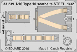 Eduard 33239 Etched Aircraft Detailling Set 1:32 Polikarpov I-16 Type 10 seatbel