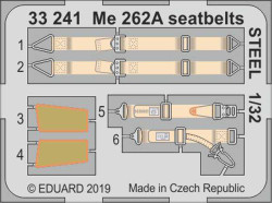 Eduard 33241 Etched Aircraft Detailling Set 1:32 Messerschmitt Me-262A-1 seatbel