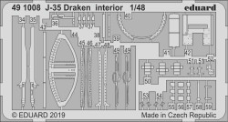 Eduard 491008 Etched Aircraft Detailling Set 1:48 Saab J-35F Draken interior