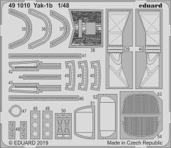 Eduard 491010 Etched Aircraft Detailling Set 1:48 Yakolev Yak-1B