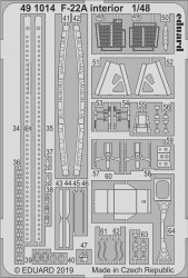 Eduard 491014 Etched Aircraft Detailling Set 1:48 Lockheed-Martin F-22A Raptor i