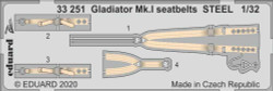 Eduard 33251 Etched Aircraft Detailling Set 1:32 Gloster Gladiator Mk.I seatbelt