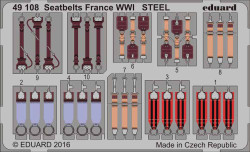 Eduard 49108 Etched Aircraft Detailling Set 1:48 seatbelts France WWI Steel