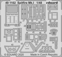 Eduard 491102 Etched Aircraft Detailling Set 1:48 Supermarine Supermarine Mk.I