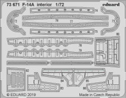 Eduard 73671 Etched Aircraft Detailling Set 1:72 Grumman F-14A Tomcat interior