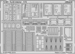 Eduard 73691 Etched Aircraft Detailling Set 1:72 Tupolev Tu-22 interior