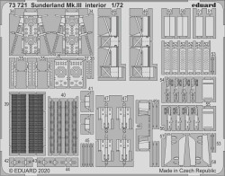 Eduard 73721 Etched Aircraft Detailling Set 1:72 Short Sunderland Mk.III interio