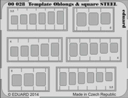 Eduard 00028 Etched Aircraft Detailling Set Multi Scale Template oblongs & squar