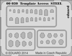 Eduard 00030 Etched Aircraft Detailling Set Multi Scale Template Access Steel