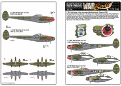 Kits World 172247 Aircraft Decals 1:72 Lockheed P-38 Lightnings - Early War.P-38