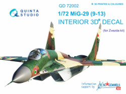 Quinta Studio 72002 Mikoyan MiG-29S (9-13)  1:72 3D Printed Decal
