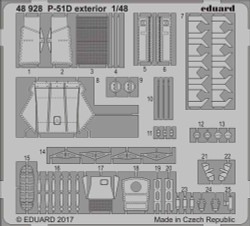 Eduard 48928 Etched Aircraft Detailling Set 1:48 North-American P-51D Mustang