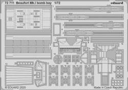 Eduard 72711 Etched Aircraft Detailling Set 1:72 Bristol Beaufort Mk.I bomb bay