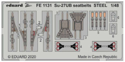 Eduard FE1131 Etched Aircraft Detailling Set 1:48 Sukhoi Su-27UB seatbelts Steel