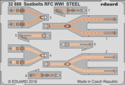 Eduard 32888 Etched Aircraft Detailling Set 1:32 seatbelts RFC WWI Steel