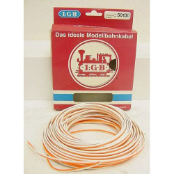 LGB Orange/White 2-wire Cable 20m - G Gauge 50130