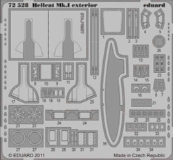 Eduard 72528 Etched Aircraft Detailling Set 1:72 Grumman Hellcat Mk.I exterior