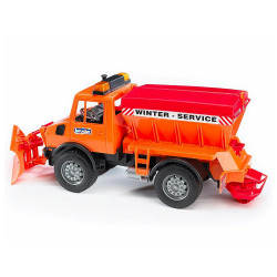 Bruder 2572 MB Unimog Winter Service With Plow Plastic Farm Toy