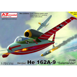 AZ Model 7825 Heinkel He-162A-9 JV 44 Salamander 1:72 Plastic Model Kit
