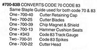 Kadee 700-70A Conversion Kit Code 70 to 83 HO