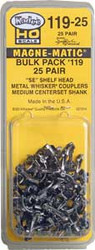 Kadee 119-25 No.119 SE Whisker Bulk Pack Magne-Matic Couplers (25pr) HO