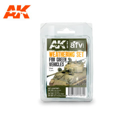 AK Interactive 64 Green Vehicles Weathering Set