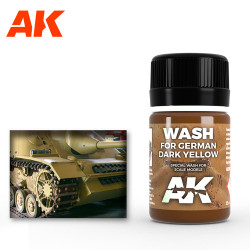 AK Interactive 300 Wash For Dark Yellow Vehicles 35ml Enamel Weathering