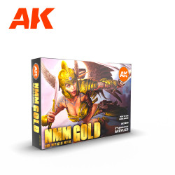 AK Interactive 11606 Non Metallic Metal: Gold Acrylic Paint Set