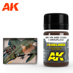 AK Interactive 2071 Brown/Green Camouflage Paneliner Enamel 35ml