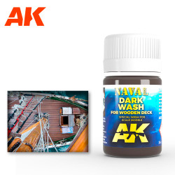 AK Interactive 301 Naval: Dark Wash for Wooden Deck Enamel Weathering 35ml