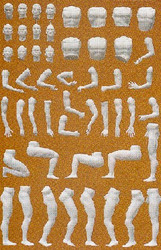 Preiser 45900 Adam Combination Kit (6) Unpainted Figures G Gauge