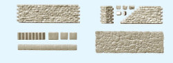 Preiser 18219 Quarrystone Walling/Pavement Combination Kit HO