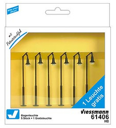 Viessmann 61406 Swan Neck Lamp Black 87mm Set (6) HO