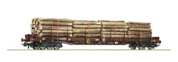 Roco 76574 SBB Bogie Stake Wagon w/Timber Load VI HO
