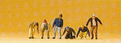 Preiser 79102 Workers Crouching (6) Figure Set N Gauge